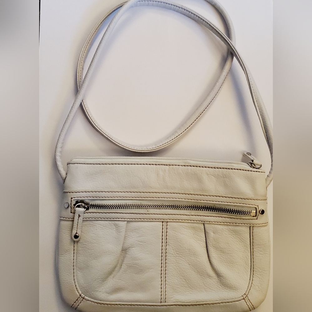 GNW Genuine Leather Off White Crossbody Bag.